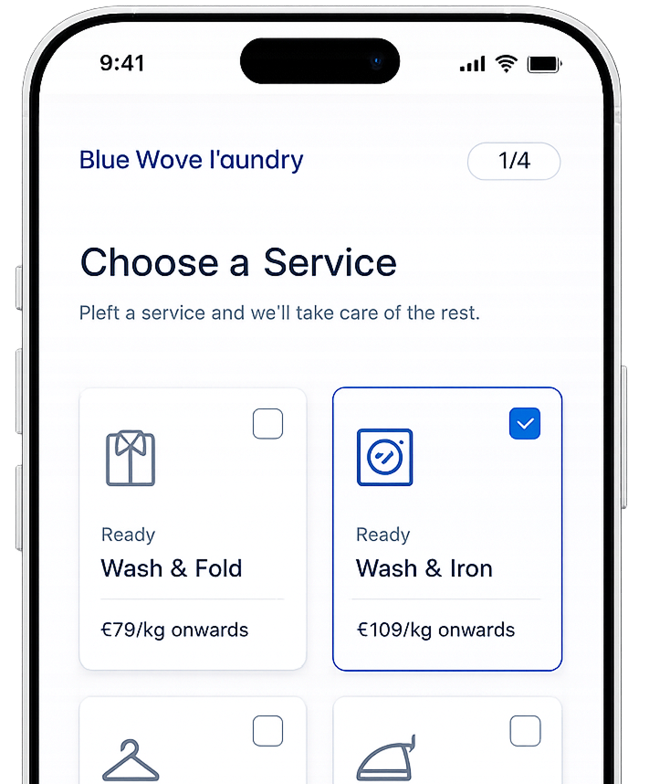 Blue Wave Laundry mobile app